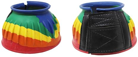 CHALLENGER Horse Rubber Overreach Hoof Protection Fleece Bell Boots 41HI02RBW-M