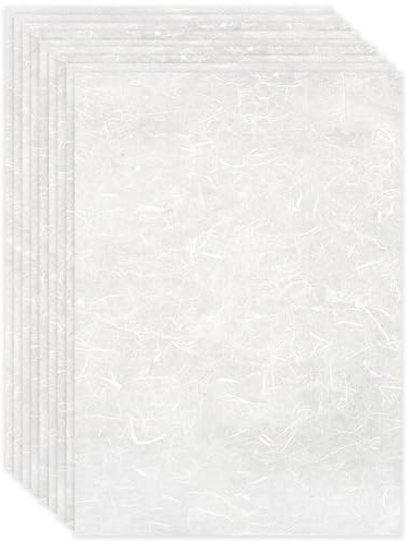 Anvin Mulberry Paper - 50 Sheets, Natural, Semi-Transparent, Off-White, A4 (21x29.7cm), Ideal for Writing, Painting, Card Making, DIY Crafts