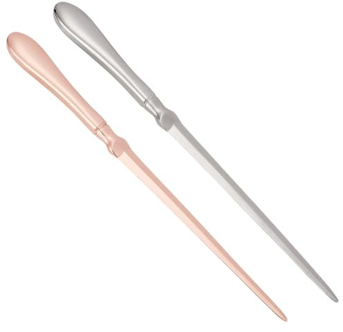PH PandaHall 2Pcs Apribuste in Metallo Apriscatole Platino/Oro Rosa, 23cm Apriscatole Da Ufficio Coltello per Aprire Le Lettere Taglierino per Buste Argentato per Forniture per Ufficio Domestico