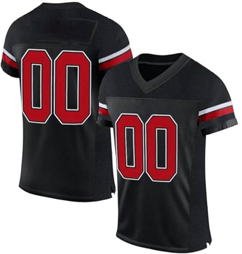 Camiseta de fútbol americano personalizada, con nombre y número Blank Practice Jersey Shirts Hip Hop para hombre, mujer y niño, Vino, XL