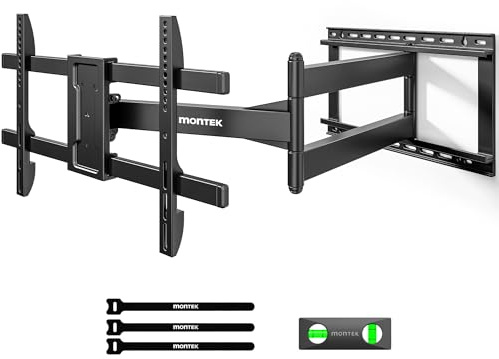 monTEK TV Wall Bracket with 1065mm Long Arm for 43-80 Inch TVs up to 50 kg | Tilt, Swivel Corner TV Bracket, Full Motion Long Reach TV Wall Mount, 4x Weight-Tested for Safety, Max VESA 600x400 mm