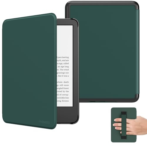 MoKo Case for 6 Kindle (11th Generation-2024/2022 Release), Midnight Green | Lightweight Shell Cover with Hand Strap, Auto Wake/Sleep