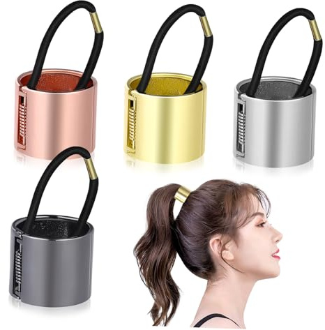 TOVINANNA Elastici per Chioma Donna in Lega Molla a Spirale e Fascia Elastica Interna, 4 Pezzi, Accessori Eleganti per Applicazioni Quotidiane e Feste