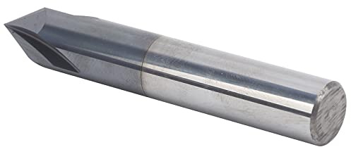 CHICIRIS Fresa de Extremo de Chaflán, Fresa CNC de Acero de Tungsteno de 3 Flautas de 60 Grados para Aluminio y Cobre, con Diseño de una Sola Pieza para Grabado y Pulido (D12*60°*75L)