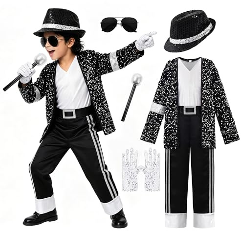 ReliBeauty Disfraz 80's Pop Star Cosplay niño Stage Performance Dancewear