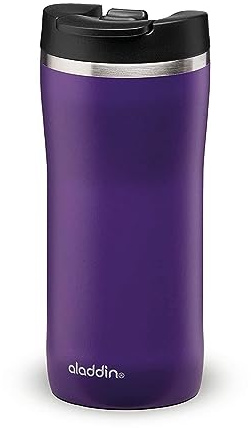 Aladdin Barista Mocca Thermavac Leak-Lock Edelstahl Thermobecher 0.35L Purple - Auslaufsicherer Becher - Kaffeebecher To Go Thermo - Hält bis zu 3 Stunden Heiß - BPA-Frei - Spülmaschinenfest