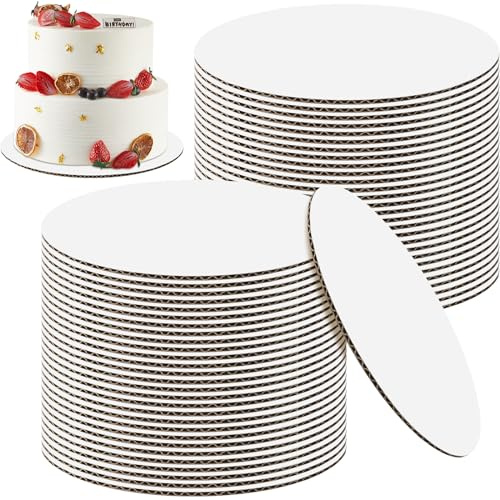 Dandat 150 Pcs Cardboard Cake Boards Bulk 12 Inch White Pizza Cardboard Round Circles Study Base for Cake Pizza Desserts for Wedding, Baking, Decorating Supplies