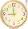 WEEKSUN Horloge murale pour enfant de 30 cm - Silencieuse, facile à lire - Chiffres arabes colorés - Convient pour le salon, la salle à manger, la chambre à coucher, la salle de classe scolaire - 30