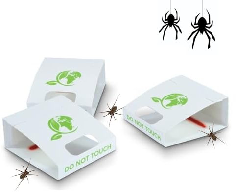 Spider Trap Spider & Crawling Insect Traps Killer Eco Friendly Child & Pest Safe Long lasting Beetle Ants Cockroaches Bedbug Flea Woodlice Prebaited Trap (Pack of 6)