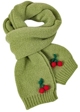 REPALY Schal Damen 1 Stück Kirsch Strickschal Für Damen Herbst Winter Dicker Warmer Hals Grün