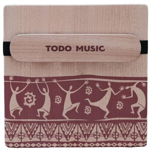 TODO Travel Drum: 3-Tone Portable Cajon with Adjustable Snare, Handcrafted & Includes Carry Bag (TODO 3in1 Travel Cajon Afro Oguman wood CTD-204 4-seitig)