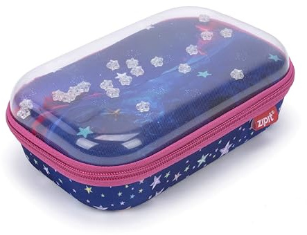 ZIPIT Federmäppchen mit transparentem Deckel für Mädchen, Sternmotiv-Federmäppchen für die Schule, Etui für Kinder
