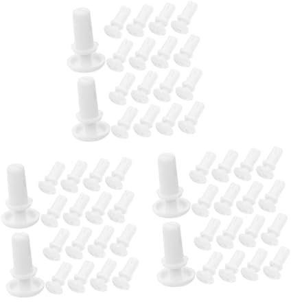 ULTECHNOVO 3sets Plastic Expansion Buckle Car Screw Anchors Drywall Cover Microwave Door Trim Panel Clips Microwave Door Button Microwave Locking Button Kit White Nylon 100pcs*3