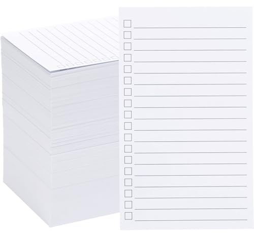 300 Pack Vertical Ruled Index Cards 3x5 with Check Boxes,Double Sided Ruled Note Card for To Do Checklists, Heavy Weight Flash Cards for Studying,School, Home and Office - White