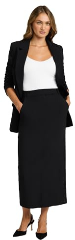 EXPRESS Women’s Editor High Waisted Maxi Skirt – Stretch Pencil Skirt, Desk-to-Dinner – Black