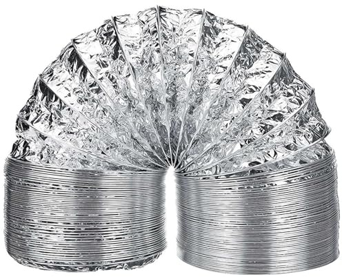 Tubo Aire Acondicionado Portatil Tubo de ventilación de 4 pulgadas, tubo de aluminio, manguera de ventilación, tubo de escape flexible de 2 m for aire acondicionado, cocina, baño, invernadero Para Sec