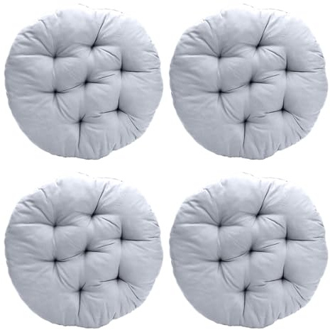 MIUUIPI Set 4 Cuscini per Sedie 40x40 cm, Cuscino da Seduta Rotondo, Set di Cuscini Imbottiti per Cucina, Giardino e Interni