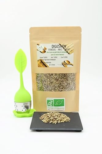 Tisane Digestion bio vrac en sachet 80G - à base de fenouil et d’anis, la solution idéale pour apaiser votre estomac et stimuler votre bien-être général