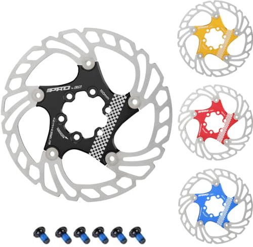 CYSKY Fahrrad Bremsscheibe mit 6 Schrauben 140mm/160mm/180mm/203mm CNC-gefräste Edelstahl Schwimmend Gelagerten Bremsscheiben für ebike, Rennrad, MTB, BMX, Fatbike, Gravel bike (Schwarz, 160mm)