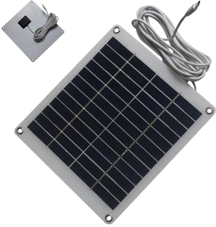 Solpanel för säkerhetskamera – 50 W 12 V typ C vattentät campingutrustning – typ C solpanelsladdare | kameror vandring backpacking resor akut festival husbil till