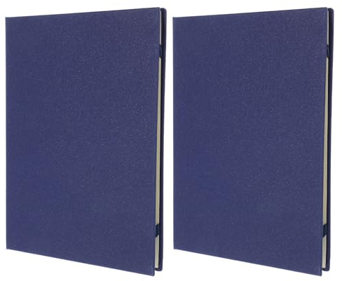 Cabilock Copertina del Certificato Blu A4 Fessure Angolari, Cartella Porta Diplomi in Cartone Resistente, Set da 2 Pezzi per Presentazione Premi e Certificati Scolastici