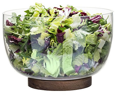 Sagaform - Salatschale / Salatschüssel / Servierschale - Oak - Glas / Eichenholz - Ø22cmxH15cm