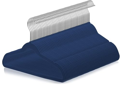 Casafield 50 Velvet Kid's Hangers - 14 Size for Children's Clothes - Royal Blue
