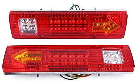 EVGATSAUTO Tail Brake Light, 2 x 12V 19 LED Tail truck trailer lights rear lights Rear Brake Lamp Stop Turn Indicator For Car Truck (Red)