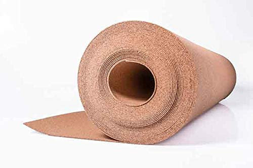 Rollo de corcho (5 m x 10 mm, aislamiento acústico para suelos laminados y parquet, 5 m2)