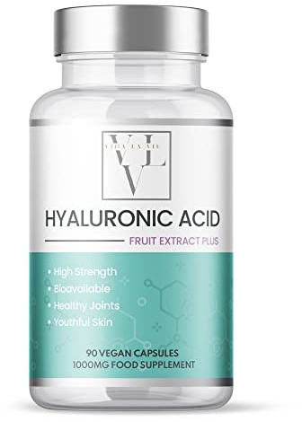 Hyaluronic Acid & Superfruits 1000mg Complex | 90 Capsules | High Strength | Boosted with Superfruits | Vegan