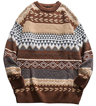 Y2k Tröja Vintage: Oversize tröja tonåring flickor stickad tröja rund hals långärmad tröja höst vinter grovstickad tröja hip hop pullover estetiska kläder topp vintertröja tröja tröja