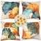 Lot de 4 Housses de Coussins 40x40 Motif Géométrique Imperméable Housses de Coussin Décoratives en Lin Taie Oreiller de Canapé de Coussincarré pour Lit De La Maison Canapé Or Ginkgo Biloba Motif