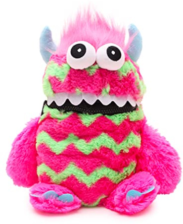 Toyland® 9 (23cm) Pink & Green Colour Worry Monster Plush Soft Toy - Loves Eating Your Worries