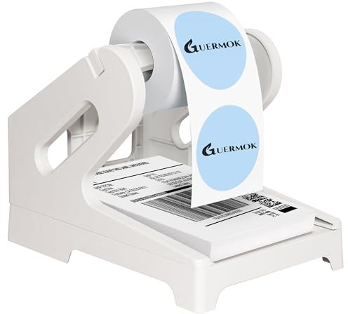 Guermok Thermo-Etikettenhalter für Rollen- und Leporelloetiketten – Kompatibel mit Desktop-Thermodruckern, ideal für Versand, Büro und Etikettenorganisation