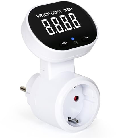 DEWIN Prise Compteur d'énergie, Compteur Electrique Consommation Compteur de Puissance Numérique LCD Wattmètre Prise de Courant Moniteur d'électricité 16A AC 230V