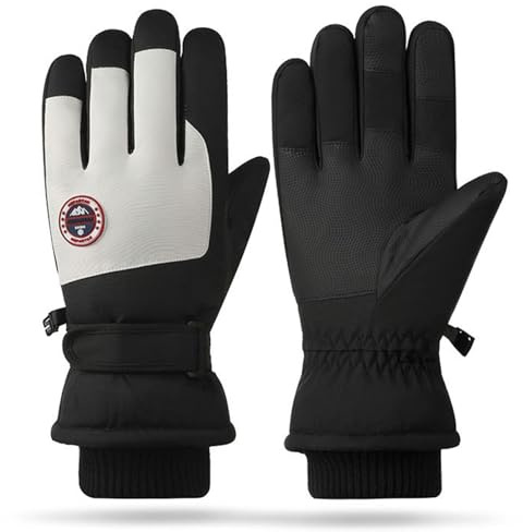 BNOYONERAS Guantes de Esquí para Hombres y Mujeres, Guantes de Pantalla Táctil Antideslizantes, Esquí Deporte Guantes, Guantes Termicos Invierno, Impermeables, para Invierno Bicicleta Correr (Negro)