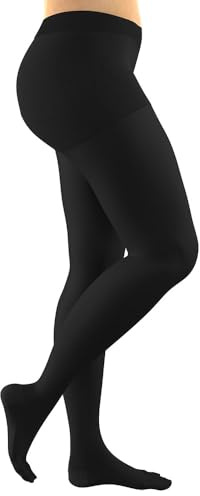 FITLEGS - Tights Compression Stockings - Class 2 (23–32 mmHg) – For Swelling, Varicose Veins & Mild Lymphoedema, Black, Large