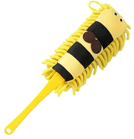 Générique Brosse à Poussière en Microfibre pour Nettoyage avec Tête Amovible, Jaune