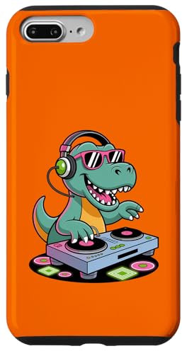 Tocadiscos DJ Dino Funny Music Lover Dinosaur Vibes Carcasa para iPhone 7 Plus/8 Plus