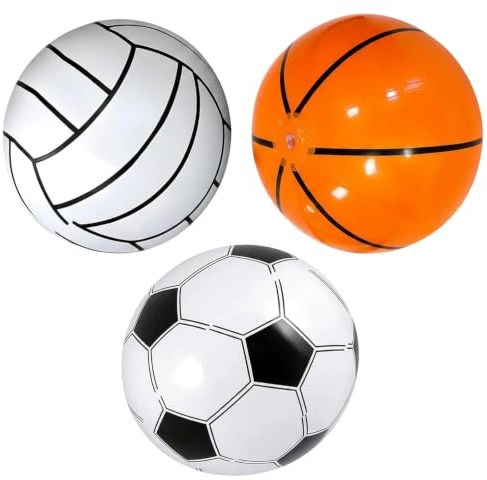 RJFUJP 3 PCS Inflatable Beach Balls, Mini Inflatable Water Balls Suitable for All Ages, Ideal for Swimming Pool Games & Beach Activities