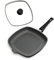 Hoffmann Grillpfanne Induktionsherd mit Deckel 28 x 28 cm I Made in Germany I Backofengeeignet bis 250 Grad I scharf anbraten leicht gemacht I 100% Verzugsfreier Boden I Nutz-Bratfläche 23 x 23 cm