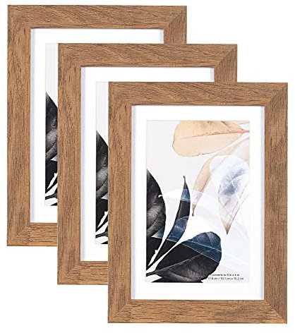 Scholartree Bilderrahmen 13x18 | Holzfarbe | Echtholz | Plexiglas | Posterrahmen | Fotorahmen | 3er Set