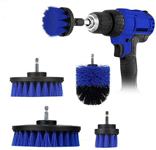 Spazzole per Trapano Elettrico 4 Pezzi, Spazzola Rotante Pulizia delle Setole da 2 / 3,5'' / 4'' / 5'', Strumenti per Pulizia Auto Cucina, Set di Spazzole Pulizia per Trapano (blu)