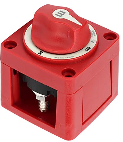 Qiilu Interruptor de Batería de Barco de 12V a 48V ON Off 300A, Interruptor Principal de Corte de Energía de Batería Roja para RV, Remolque de Viaje, Caravana, Camión, ATV, UTV