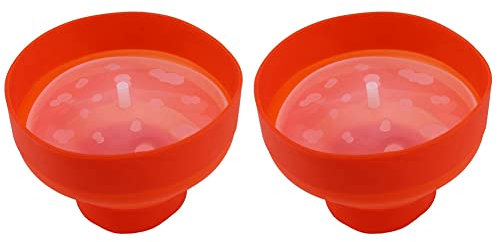 Fegtrty Lot de 2 à popcorn pliables en silicone pour micro-ondes Rouge
