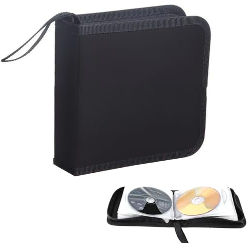 SVUPUE CD Tasche, CD DVD Discs Aufbewahrungstasche für 40 Discs, CD Aufbewahrungstasche für Auto und Zuhause, Schwarz