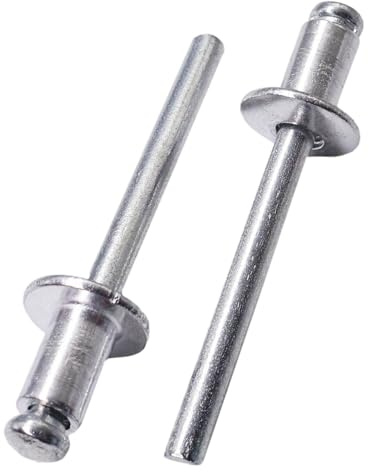 SKIR'CO (80 pz) Rivetti ciechi in alluminio 6,0 x 10 mm, mandrino in acciaio, rivetti a strappo, testa a cupola, rivetti DIN 7337