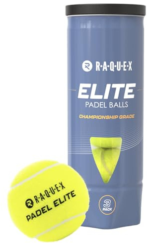 Raquex Elite Padel Balls – 3, 6, 9 or 120 Balls - Two Pressure/Speed Options - For All Court Surfaces - FIP Approved (Elite)