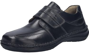 Josef Seibel Chaussures Velcro pour homme New Anvers 02, largeur K (extra large), semelle intérieure amovible, Noir , 50 EU X-Large