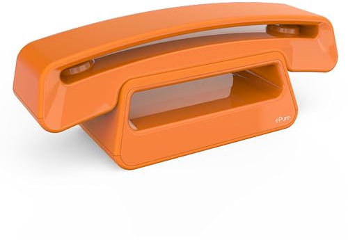 ALCATEL ePure Iconic - Schnurloses Festnetztelefon DECT - Vintage-Design - Großes, hochauflösendes Grafikdisplay - Freisprechfunktion - Anrufblockierungsfunktion - Orange